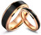 Wycian Partnerringe für Sie und Ihn Verstellbar, Paar Ring Schwarz 2 Stück Edelstahl Roségold Matt Größe Damen 57 (18.1) Herren 62 (19.7)