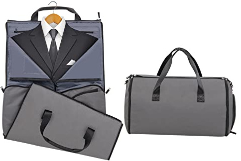 COSTWAY 2 en 1 Bolsa de Deporte, Bolsa de Viaje Deportiva Convertible con Compartimento para Zapatos, Correa de Hombro Ajustable,Bolsa de Viaje Colgante para Hombre y Mujer, Bolsa Impermeable (Gris)
