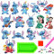 XLZJYIJ Diamond Painting Kinder, DIY Diamant Aufkleber Kit, 16 Stück 5D Cartoon Diamantmalerei für Kinder, DIY Diamant Painting Kit für Notebook, Cup, Telefon Malen Nach Zahlen