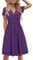 STYLEWORD Abito Donna Estivo Manica Corta Casual Collo a V Abito Floreale con Tasche(Viola,XL)