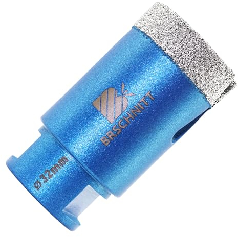 Diamond Core Drill Bit 32mm- BRSCHNITT Tile Hole Saw M14 for Tile Porcelain Stoneware Ceramic Marble Granite Drilling,Suitable for Angle Grinders