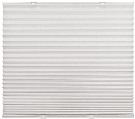 Ventanara® Plissee ohne Bohren mit Saugnapfbefestigung Faltrollo Plissee Plisseerollo (Weiss, 90 x 130 cm)