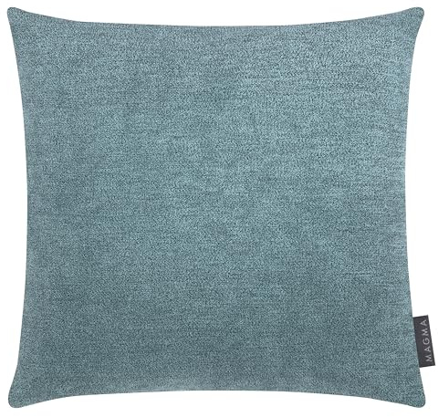 MAGMA Alfa Kissenbezug 40x40 cm - Petrol,- samtig weich kuscheliger Velour Look, rechteckiger Kissenbezug, für Wohnzimmer, Schlafzimmer, Büro und Gästezimmer Waschbar