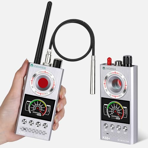 JMDHKK Hidden Camera Detectors, Bug Detector Advanced Privacy Guardian: Comprehensive Detection for Cameras, Magnetic - Essential for Secure Travel, Home, and Office (Silver)