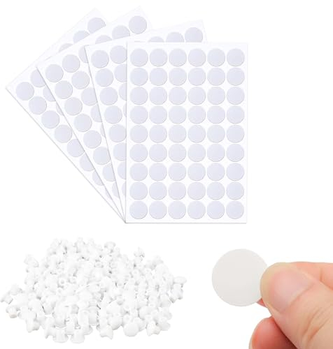 Demarsen 416 Stück Schraubenabdeckung Weiss Set, 216 Pcs Ø21mm Schraubenloch Aufkleber und 200 Pcs Abdeckkappen für Bohrlöcher 5 mm, Abdeckstopfen Kunststoff für Bohrung Schrauben Möbel