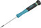 HAZET Elektronik Schraubendreher 811EL-03, SW 0,5 x 3 mm Schlitz Profil, für kleinste Schrauben, drehbarer Zentrierknopf, sicherer Halt durch breite Griffrillen