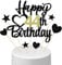 Anlgdi Tortendeko Happy Birthday Deko Kuchen Topper 44. Geburtstag Mann Frau, Kuchendeko Happy 44th Birthday Schwarz, Cake Topper 44 Jahre Torte Kuchen Deko für Geburstagstorte Deko 44. Männer Frauen