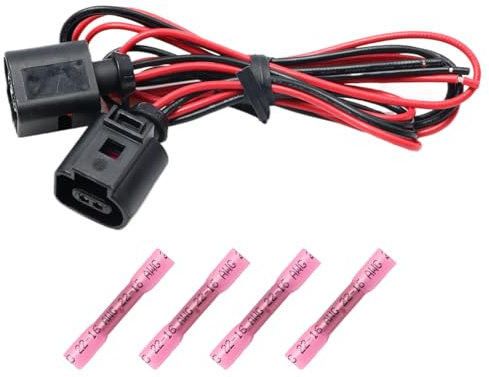 YananAC 2 Stück Kabelbaumstecker für 2 poligen Temperatursensor 1J0973702 Kompatibel mit Audi A4 A6 A8 Q5 Q7 Je-ta Kabelbaum-Anschluss