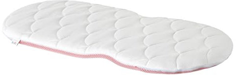 HOBBYGARDEN Matratze Kinderwagen, Stubenwagen, Wiege - Bezug 100% Baumwolle abnehmbar & waschbar – Babymatratze – allergikergeeignet - Matratze für Wiege - 77x34x3 cm - oval, Rosa