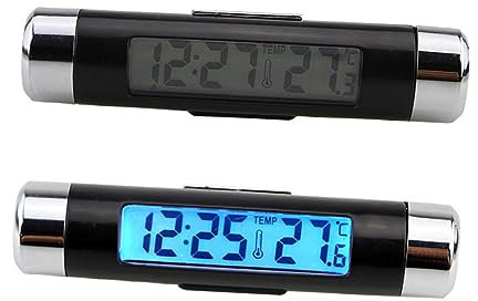 2-in-1 Digitales Autothermometer mit Uhr, Lcd Hintergrundbeleuchtung