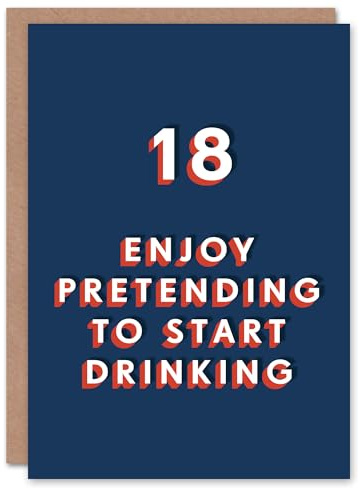 Artery8 Enjoy Pretend Drink 18 Year Old Funny 18th For Him Birthday Card