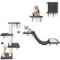 Étagère Murale pour Chat, HEVOL Mur d'escalade pour Chat, Arbre à Chats en Bois pour L'intérieur à Utiliser pour Les Chats Pesant Jusqu'à 10 KG, Gris
