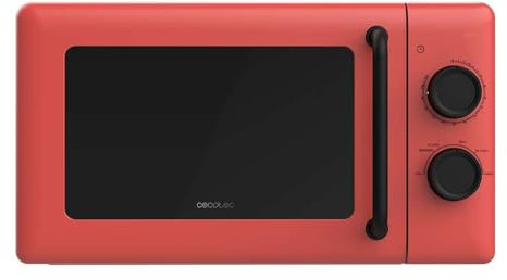 Cecotec Forno a Microonde Meccanico da 20 Litri Proclean 3010 Red. 700 W, 6 Livelli Di Potenza, Modalità Sbrinamento, Segnale Di Fine Cottura, Lampada Interna, Timer Fino A 30 Minuti, Design Rosso