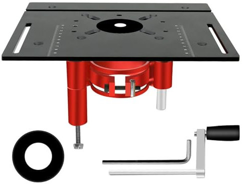 Manuelles Heben von Router Liftplattform, DIY -Router -Tisch -Lift -System -Kit, breiter Hubbereich von bis zu 47 mm, einfache Höhenanpassung mit Kurbelgriff, stabile Klemme für w (Black)
