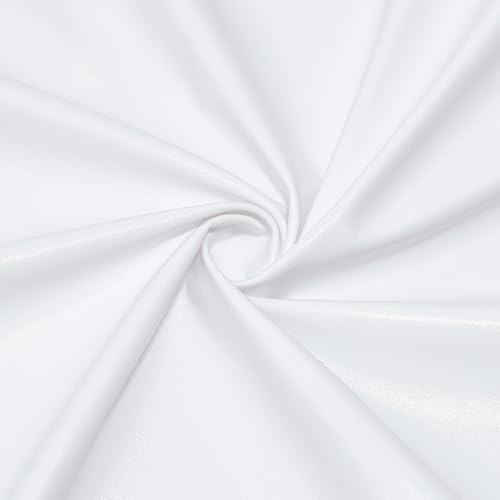 PH PandaHall 1m Weißer Metallic Folien Stoff Spandex Stretch Stoffe 1.5m breite Stretch Gewebe Glänzend Polyester FolienStoff zum Nähen Tanzkleidung Kunsthandwerk Kostüme Dekoration Karneval