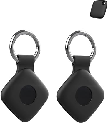 2 Pack Protective Case for Tile Mate 2022/2024 Anti - Loss Tracker with Silicone Keychain - Durable and Stylish Cover, Waterproof, Anti - fall,Black