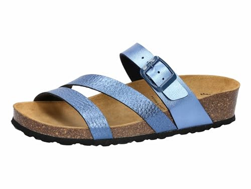 Lico Damen Natural Glitter Hausschuhe, Blau, 40 EU