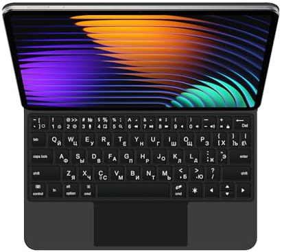 GUPENAA Tastaturhülle für Xiaomi Mi Pad 6/6 Pro 11 2023, Magischer Schwimmender Cantilever-Ständer, 7 Farben Hintergrundbeleuchtung, Integriertes Trackpad,Schwarz,Russian