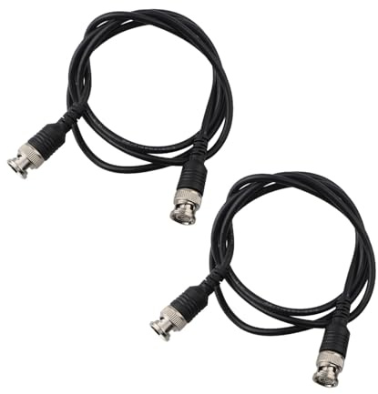 FUBESK 2-Pack BNC Male to Male Test Cable, 1 Meter 50 Ohm Coaxial Cable for Oscilloscope Probes and CCTV Cameras
