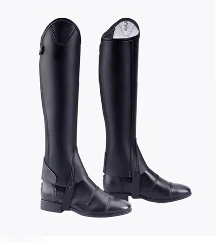 Fabater Demi-chap pour Enfants, Paire Zippée en Cuir Synthétique pour équitation Anglaise, Demi-chap Unisexe pour Enfants, Prise et Solide avec Fermeture à Pression Inférieure (CM)