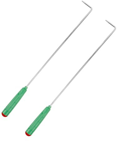 GAROZATION Feuerhaken mit Griff 43cm Edelstahl und Kunststoff Praktischer Kaminpoker für Küche Grill und Feuerstelle Tragbares Ofen Kaminzubehör