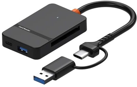 LIbgiubhy OTGs Adapter, Kartenleser für Smartphones, Computer, unterstützt mehrere Formate, USB C, USB A Port, TF MS Adapter
