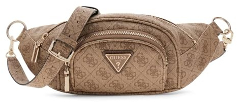 GUESS Gürteltasche Umhängetasche Latona Belt Bag Latte Logo Hellbraun