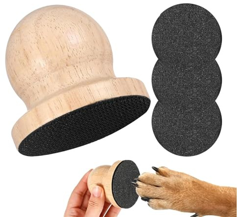 Dog Nail Grinder Quiet Silent Wooden Claw Care with 3 Pieces Replaceable | Dog Nail Sander Grinder for Cats Puppies Pets Sanding Grooming Trimming Home Salon
