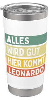 Alles Wird Gut Hier Kommt Leonardo Retro Vintage Vorname Doppelwandiger Edelstahl-Thermobecher