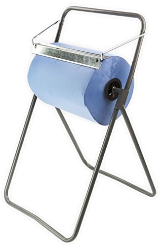 DEMA Metall Putztuchrollen Halter – Bodenständer für Werkstatt, Garage & Keller, 40 cm Putztuch-Rollenhalter, Robuster Ständer für Reinigungsrollen