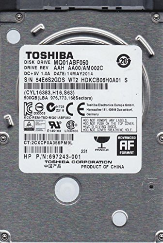 Toshiba MQ01ABF050 - HDD 500GB SATA 3GB/S 2.5IN - Schnittstelle: S-ATA 3 Gb/s/Kapazität: 500 GB/ 5400 RPM/Cache: 8 MB/Formfaktor: 2,5/ intern/ 7mm Bauhöhe/Verpackungsart: Bulk