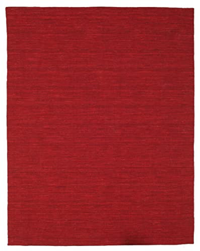 RugVista, Kelim Loom, Teppich, Mittelflor Teppich, 200 x 250 cm, Rechteckiger, Moderner Kelim Teppich, Wolle, Flur, Schlafzimmer, Küche, Wohnzimmer, Dunkelrot, Rot