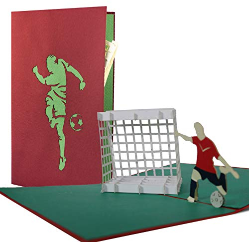 H04 Fußball Pop-Up-Karte für Kindergeburtstag als Glückwunschkarte oder Gutscheinkarte