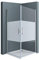 doporro Eck-Duschkabine Eckdusche 90x90x195cm Duschabtrennung ESG-Sicherheitsglas Milchglas Streifen inkl. beidseitiger Easy-Clean-Beschichtung Hebe- und Senkmechanismus Ravenna24MS
