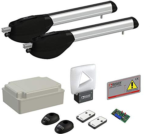 Eléctrico Puerta Motor doble Kit – Roger sin escobillas BE20/210 automático Kit diseñado para puerta de hierro forjado, Metal o madera puertas