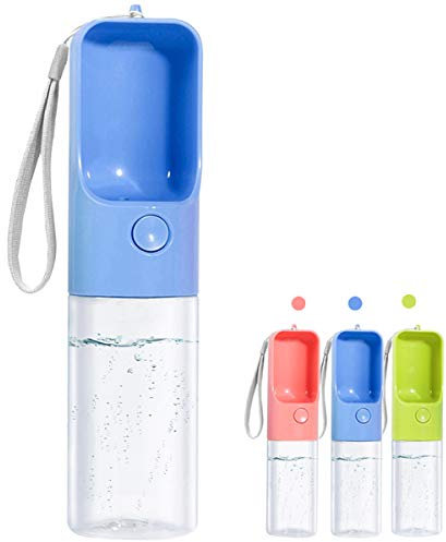 Sofunii Dog Water Bottle for Walking, Portable Pet Travel Water Drink Cup Mug Dish Bowl Dispenser, Made of Food-Grade Material Leak Proof & BPA-Free - 15oz Capacity (Blue) …