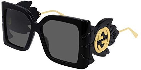 Gucci Sonnenbrille für Damen, Schwarz/Schwarz/Grau, 54