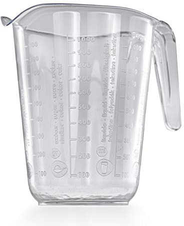 Messbecher 1l Kunststoff Transparent Messkanne Füllvolumen 1 Liter Literbecher