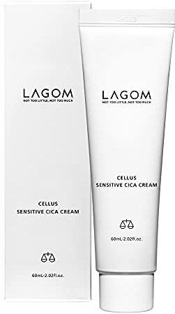 LAGOM Cellus Sensitive Cica Cream Soothing Korean Skincare with Centella and Ceramide, Sensitive Skin, Calming Balm, Face Blemish 2.02 Fl Oz