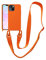 Handykette Handyhülle kompatibel mit Apple iPhone 7 Plus/8 Plus Necklace Hülle Nylon Schultergurt Weich Silikon TPU Cover mit Kordel zum Umhängen Schutzhülle mit Stylische Band(orange)