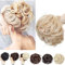 SEGO Haar Extensions Hochsteckfrisuren Haarteil Haargummi Dutt [Große-80g] VOLUMINÖS unordentlicher gewellt 18H613 Dunkelblond, um Blond zu bleichen