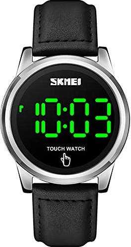findtime Digital Uhr Herren mit Edelstahl Armband Business LED Datum Herrenuhr Gold Silber Lederarmband Elektronische Uhr Hintergrundbeleuchtung Rosegold Schwarz