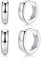 Creolen Silber 925, Klein Ohrringe Silber 925 (8mm,10mm,12mm) Leichte Creolen Huggie Ohrringe Silber Schmuck für Damen Herren Mädchen Breite 3mm