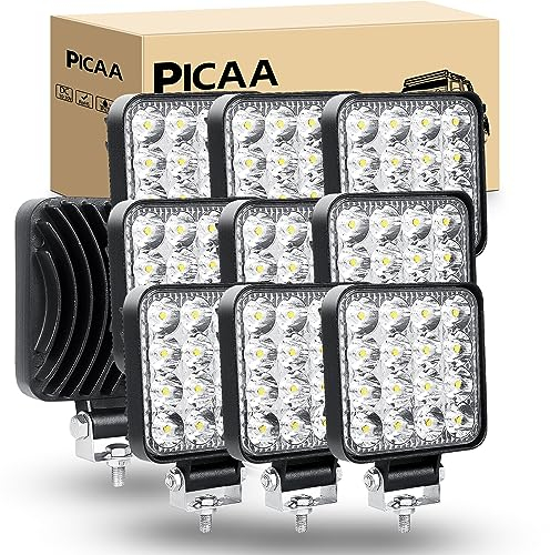PICAA Phare de Travail LED 3.3 Pouces 48W Phare Travail Projecteur LED Spot longue portée LED Moto Feux de Travail Lampe 12V 24V hors route pour Voiture 4x4 Truck ATV SUV Camion Tracteur(10PCS)