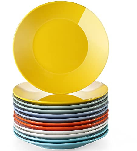 LOVECASA, Serie Sweet, Dessertteller, Porzellan, 12-teilig, 21 cm, Pure Farbe
