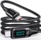 wiredge USB C to USB C Cable 5A PD 100W LED Display Cable 4ft QC5.0 PPS Super Fast Charging Type-C Phone Nylon Braided Charger Cord 480Mbps Data Compatible with iPad MacBook Samsung Galaxy Pixel PS5