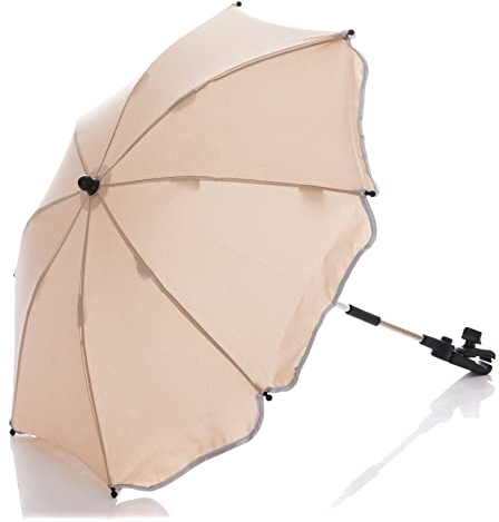 Fillikid Sonnenschirm Melange Exclusiv - UV Schutz 50+ / Biegsamer Schirm mit Universalhalterung für Rund- und Ovalrohre - Universal für Kinderwagen, Buggy