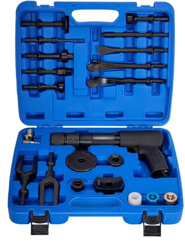 MYOYAY Air Hammer Multi-functional Pneumatic Hammer Air Hammer Piece Chisel Set with 16-Piece Tool Set