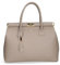 Borsa Donna a Mano Pelle con Tracolla Bauletto (D07 Taupe Chiaro)