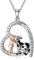 HARMONY BOLA Kuh mit Mädchen Halskette 925 Sterling Silber Kuh Halsketten Geburtstag Kuh Geschenke für Frauen